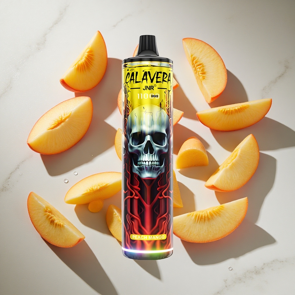 Perzik Mango JNR Calavera 11000 Puffs Nederland vapes - Type-C oplaadpoort 21ml e-vloeistof Capaciteit