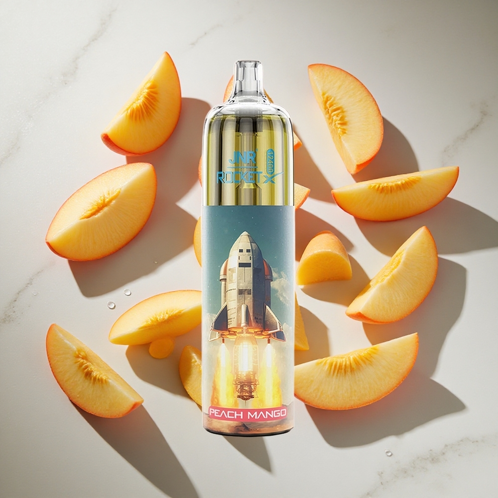 Perzik Mango JNR Rocket-X 12400 Puffs Nederland vapes met RGB-verlichting  Type-C Opladen