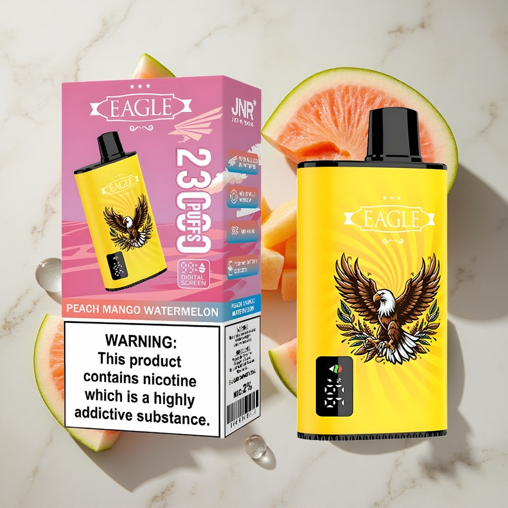 Perzik Mango Watermeloen JNR EAGLE Smart 23000 Puffs Nederland vapes met Digitaal Scherm  25ml vloeistof capaciteit