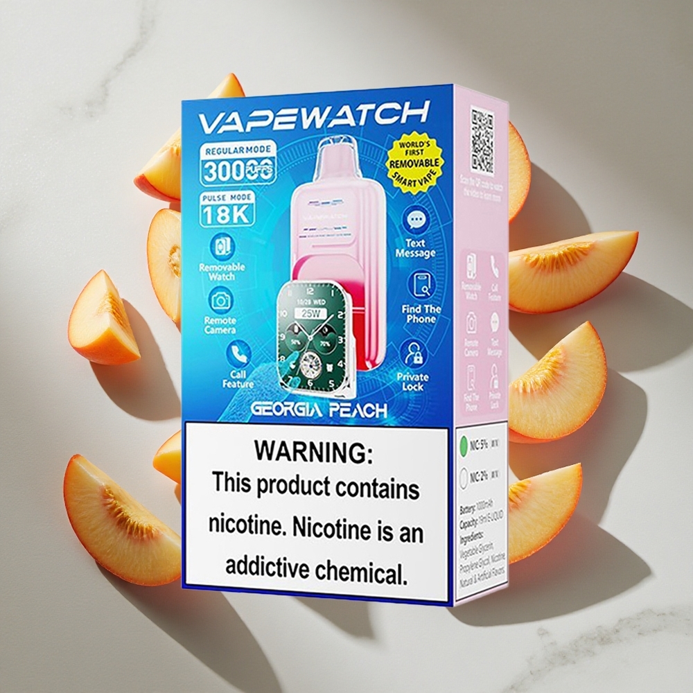 Perzikkensmaak JNR Vape Watch 30000 Puffs 19mL Nederland vapes Type-C