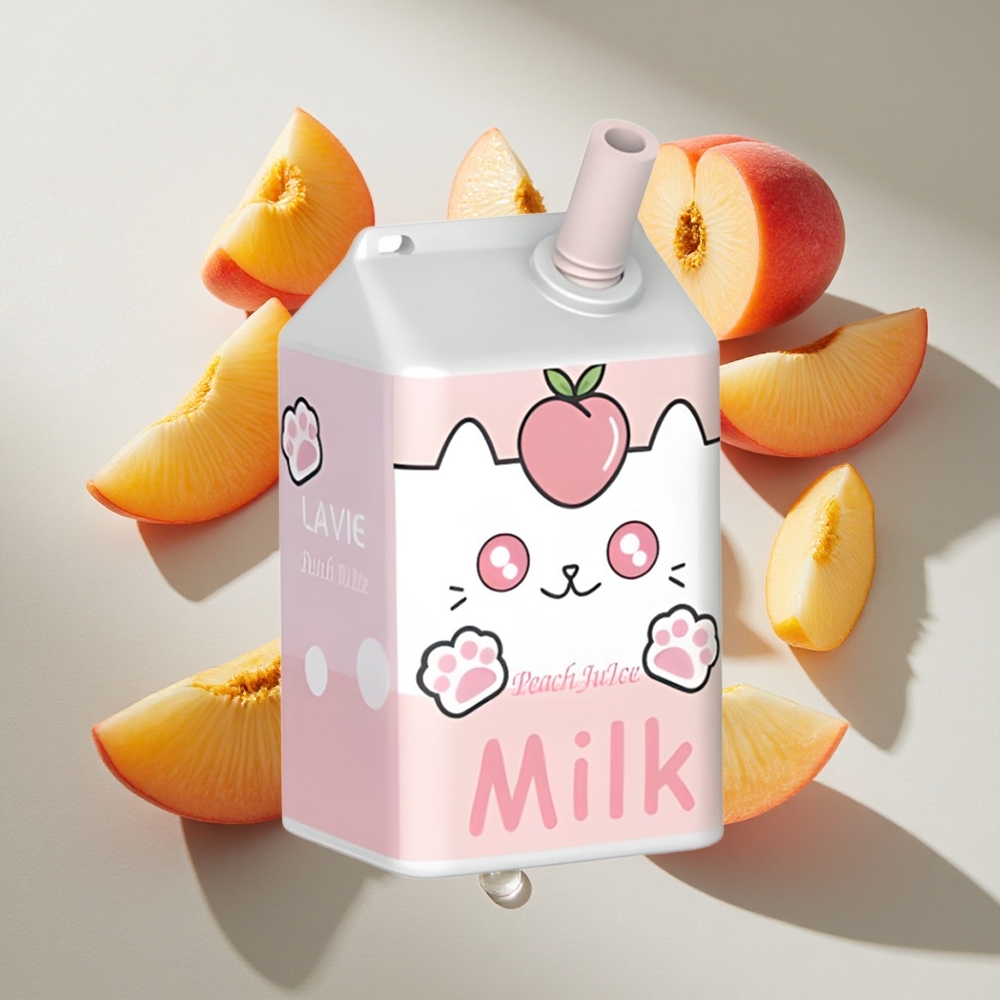Perziksap LAVIE Milk 7000 Puffs Nederland vapes – 16ML vloeistof 600mAh batterij