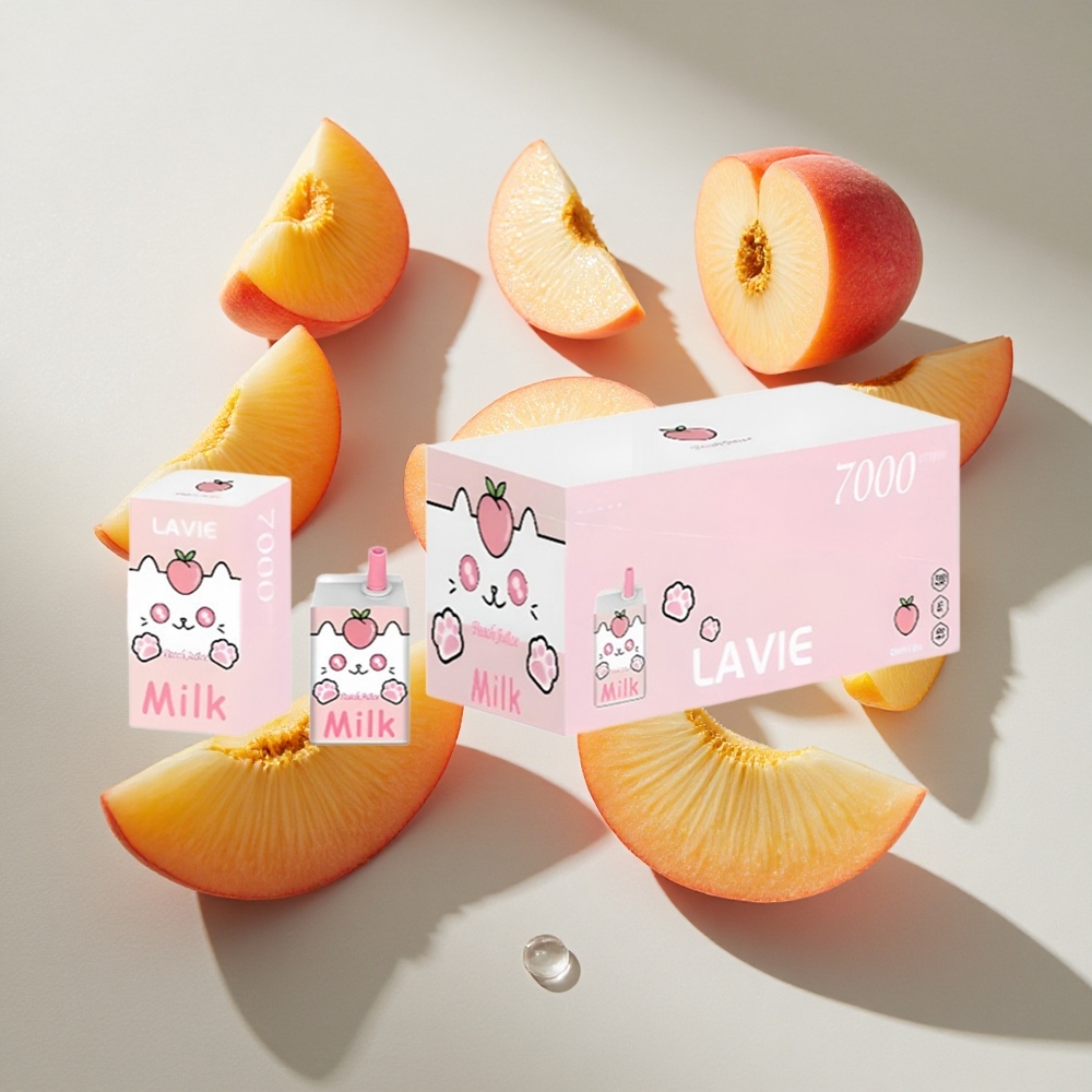 Perziksap LAVIE Milk 7000 Puffs Nederland vapes – 16ML vloeistof 600mAh batterij