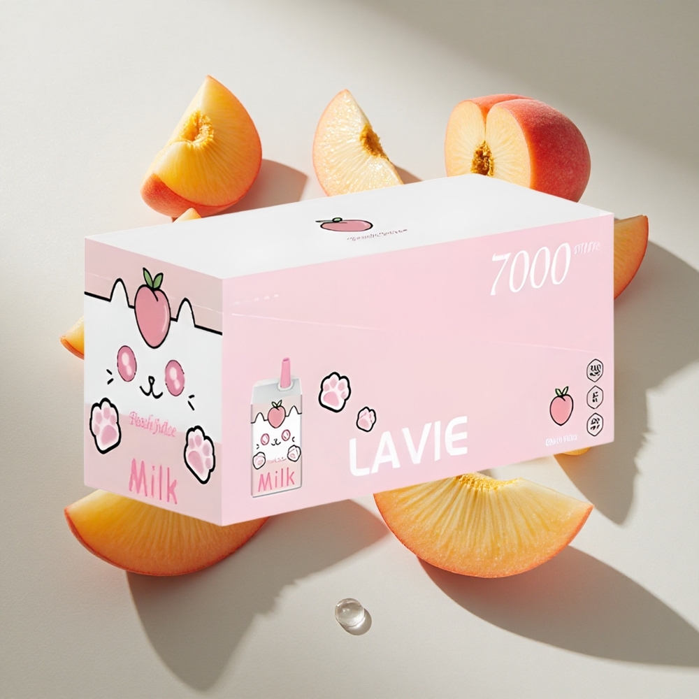 Perziksap LAVIE Milk 7000 Puffs Nederland vapes – 16ML vloeistof 600mAh batterij