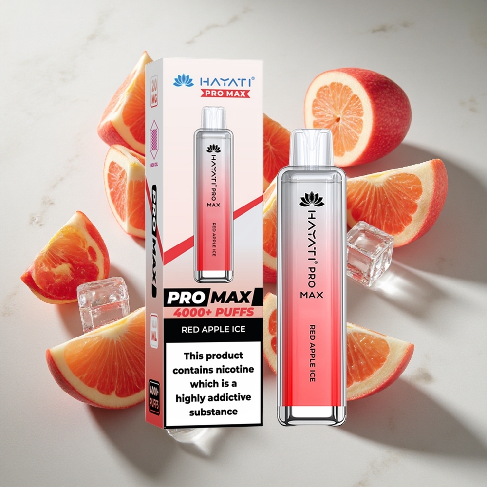 Rode Appel IJs Hayati Pro Max 4000 Puffs Nederland vapes 1400mAh batterij