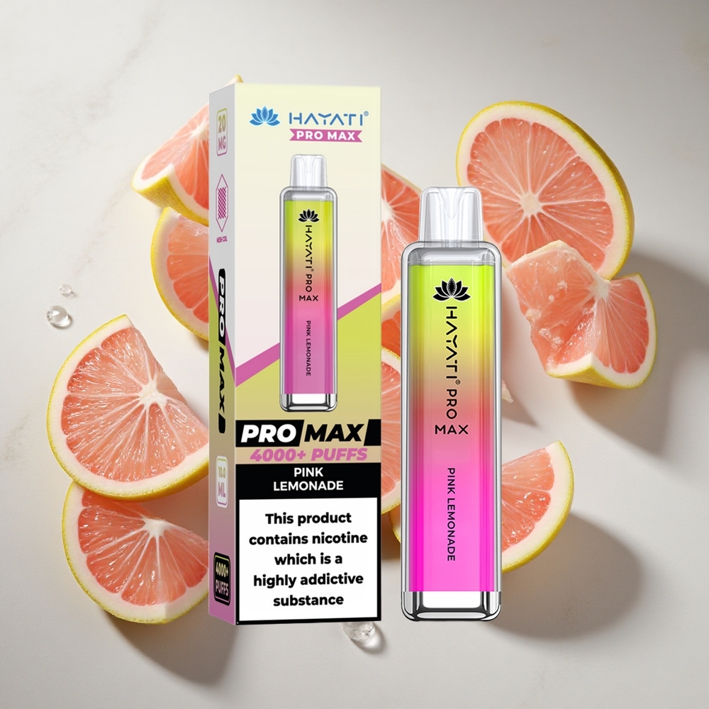 Roze Citroen Hayati Pro Max 4000 Puffs Nederland vapes Met 1400mAh Oplaadbare Accu