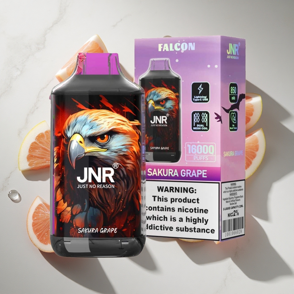 Sakura Druif JNR Falcon 16000 Puffs Nederland vapes - 22ml e-vloeistof  850 mAh batterij