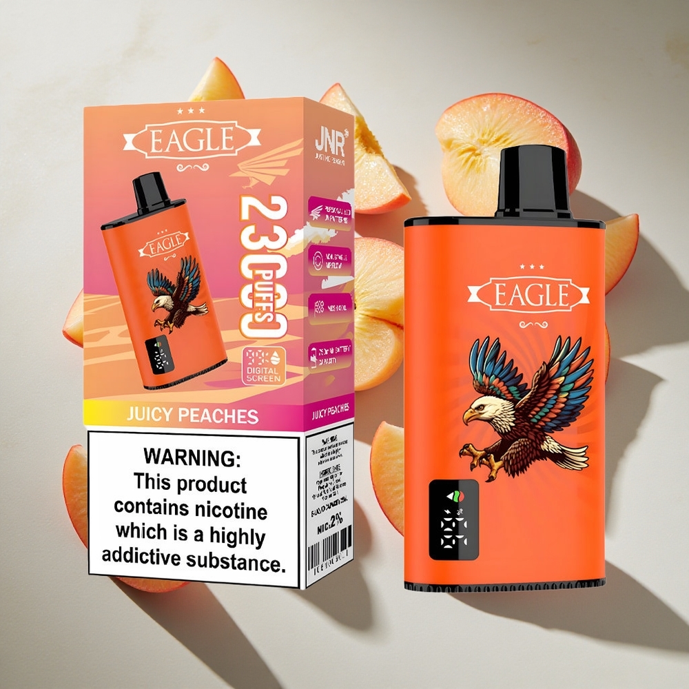 Sappige Perziken JNR EAGLE Smart 23000 Puffs Nederland vapes met Digitaal Scherm  Aanpasbare Luchtstroom