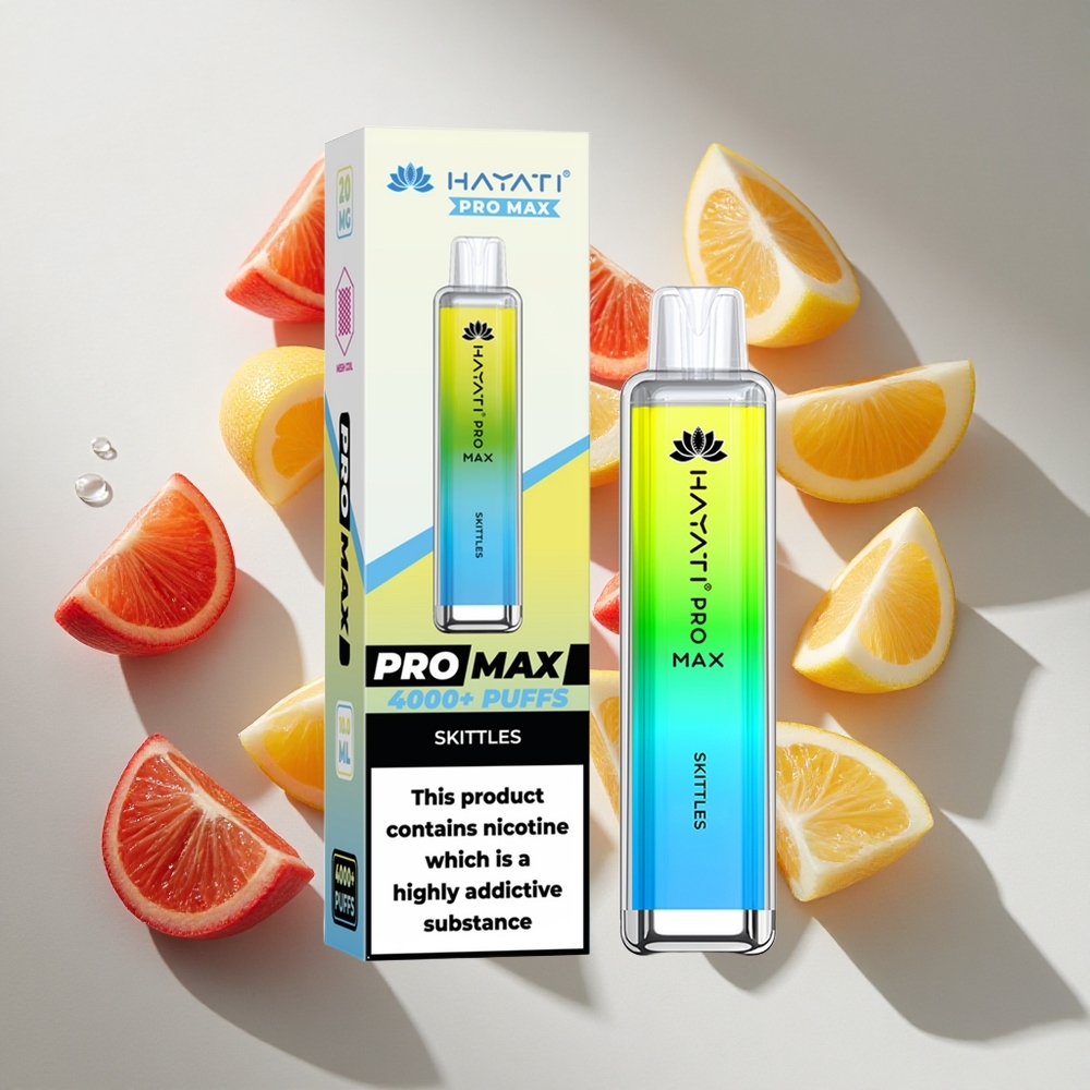 Skittles Hayati Pro Max 4000 Puffs Nederland vapes met LED-verlichting en oplaadbare batterij