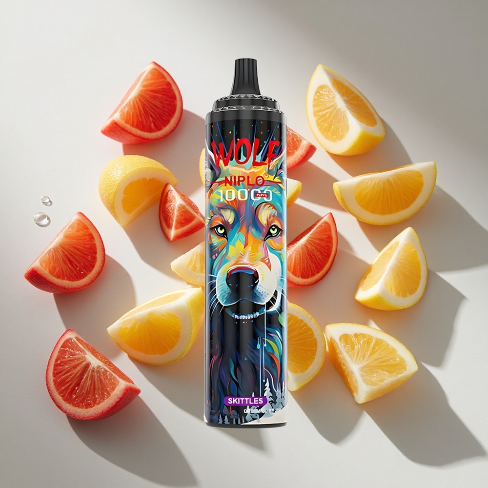 Skittles Smaak JNR Wolf Niplo 10000 Puffs Nederland vapes met 20ml e-vloeistof  Type-C opladen