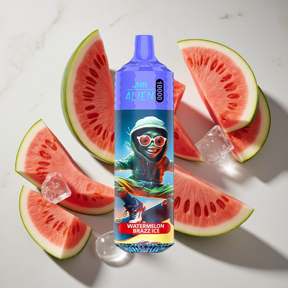 Watermeloen Brazz IJs JNR Alien 10000 Puffs Nederland vapes met 20ml e-vloeistof en RGB LED