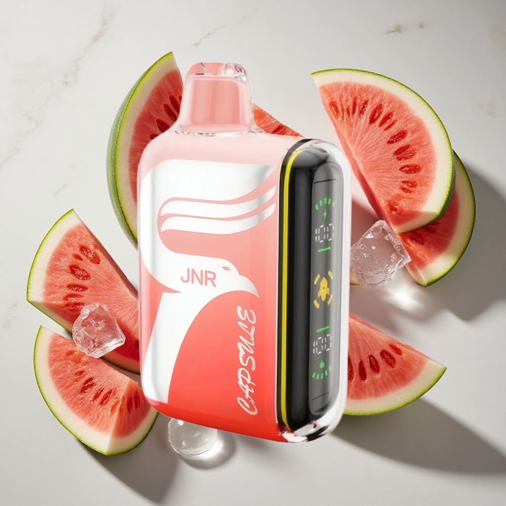 Watermeloen Brazz IJsz JNR Capsule 15000 Puffs Nederland vapes Dual Mesh Coil  Smart LED Display