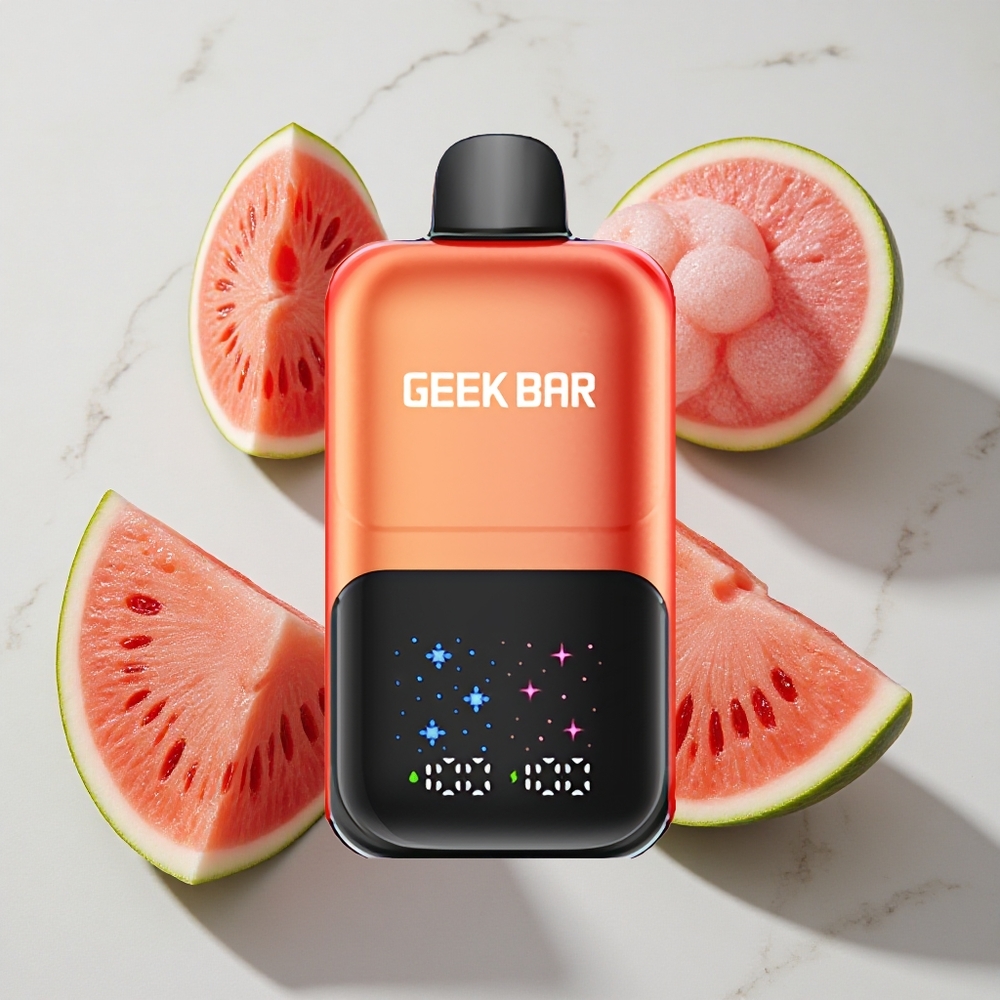 Watermeloen Bubble Gum IJs GEEK BAR 2GO Series 50000 Puffs Nederland vapes Met 20ml Dual Tanks  Groot Scherm