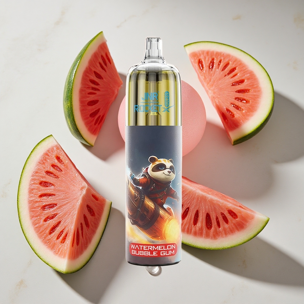 Watermeloen Bubble Gum JNR Rocket-X 12400 Puffs Nederland vapes met RGB-verlichting  Aanpasbare Luchtstroom