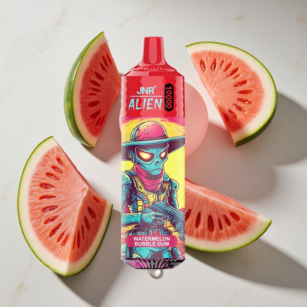 Watermeloen Bubblegum JNR Alien 10000 Puffs Nederland vapes met RGB LED  Type-C opladen