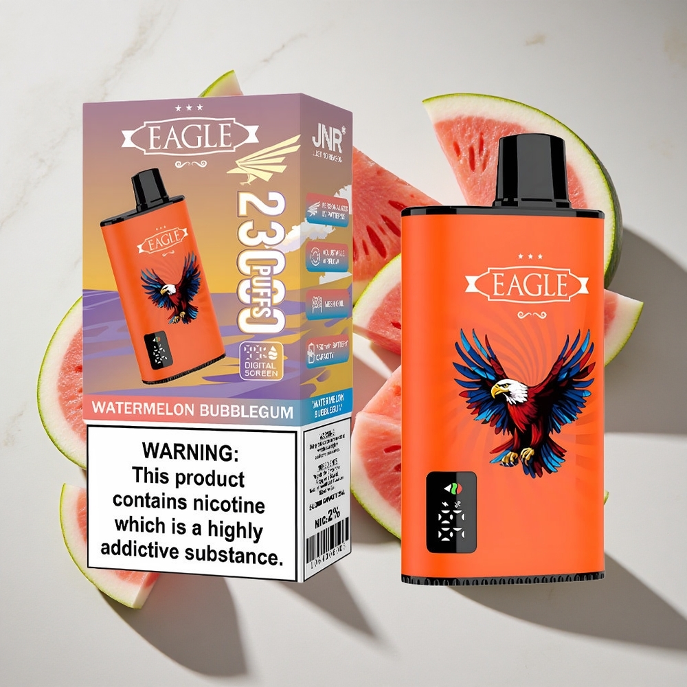 Watermeloen Bubblegum JNR EAGLE Smart 23000 Puffs Nederland vapes met Digitaal Scherm  Type-C Opladen