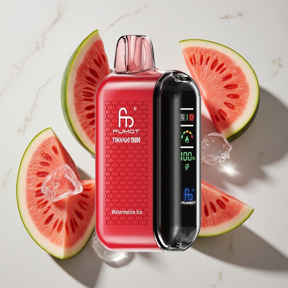 Watermeloen IJs Fumot Tornado 20000 Puffs Nederland vapes Dual Mesh Coil  850mAh