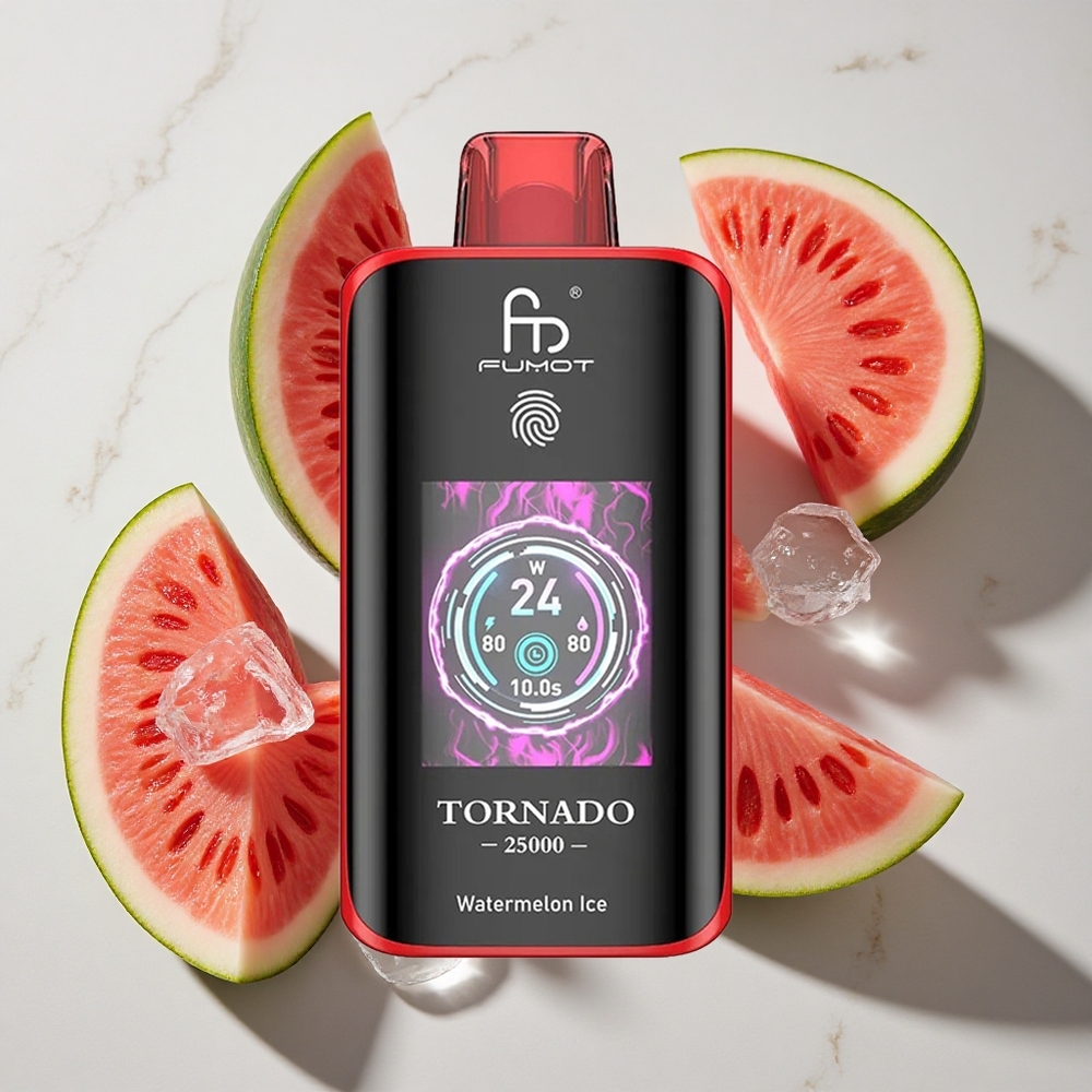 Watermeloen IJs Fumot Tornado 25000 Puffs Nederland vapes met 20ml Voorgevulde E-liquid en Type-C oplaadpoort