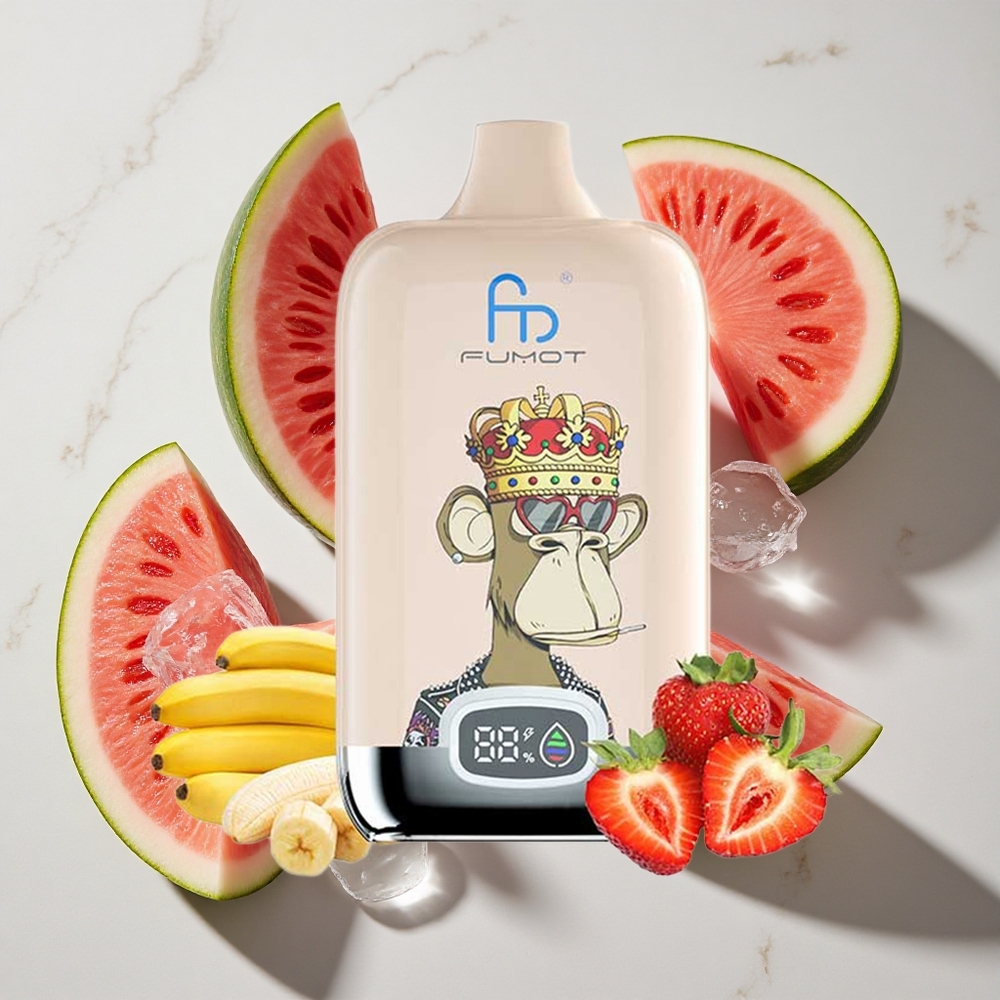 Watermeloen IJs Fumot Tornado Digital Box 12000 Puffs Nederland vapes MET 20ml e-vloeistof  550mAh Oplaadbare batterij