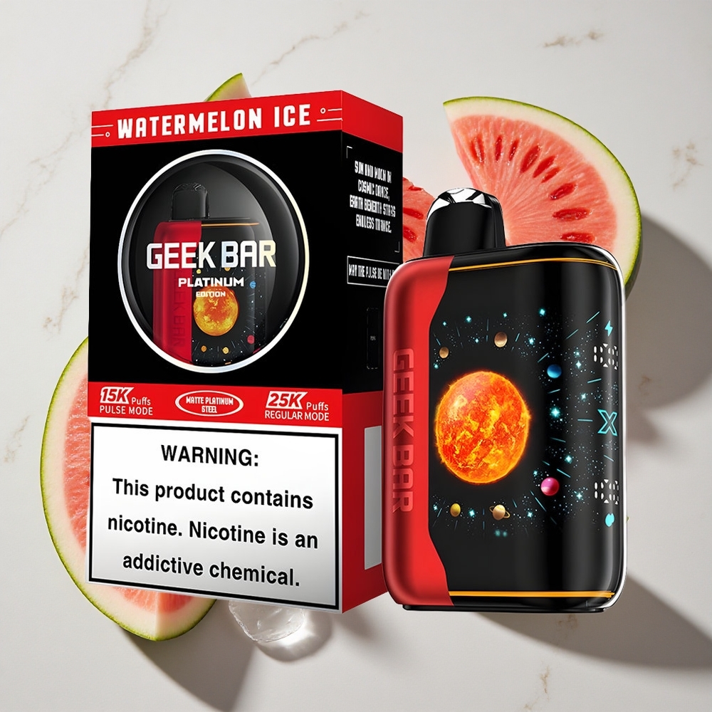 Watermeloen IJs GEEK BAR Platinum Edition 25000 puffs Nederland vapes met Quick Charging via USB-Type C en 2 nicotine