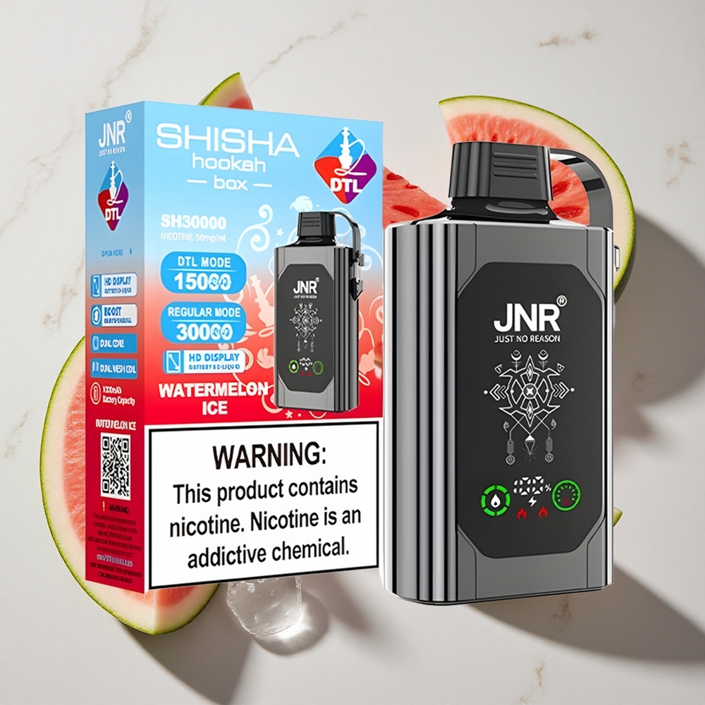Watermeloen IJs JNR Shisha Hookah Box 20500 Puffs Nederland vapes - HD Display 25ml Vloeistof Type-C Opladen