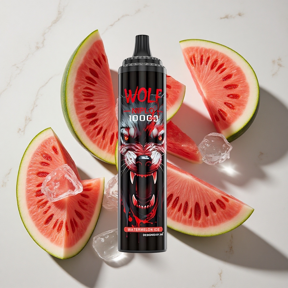 Watermeloen IJs JNR Wolf Niplo 10000 Puffs Nederland vapes met 20ml E-vloeistof  Type-C opladen