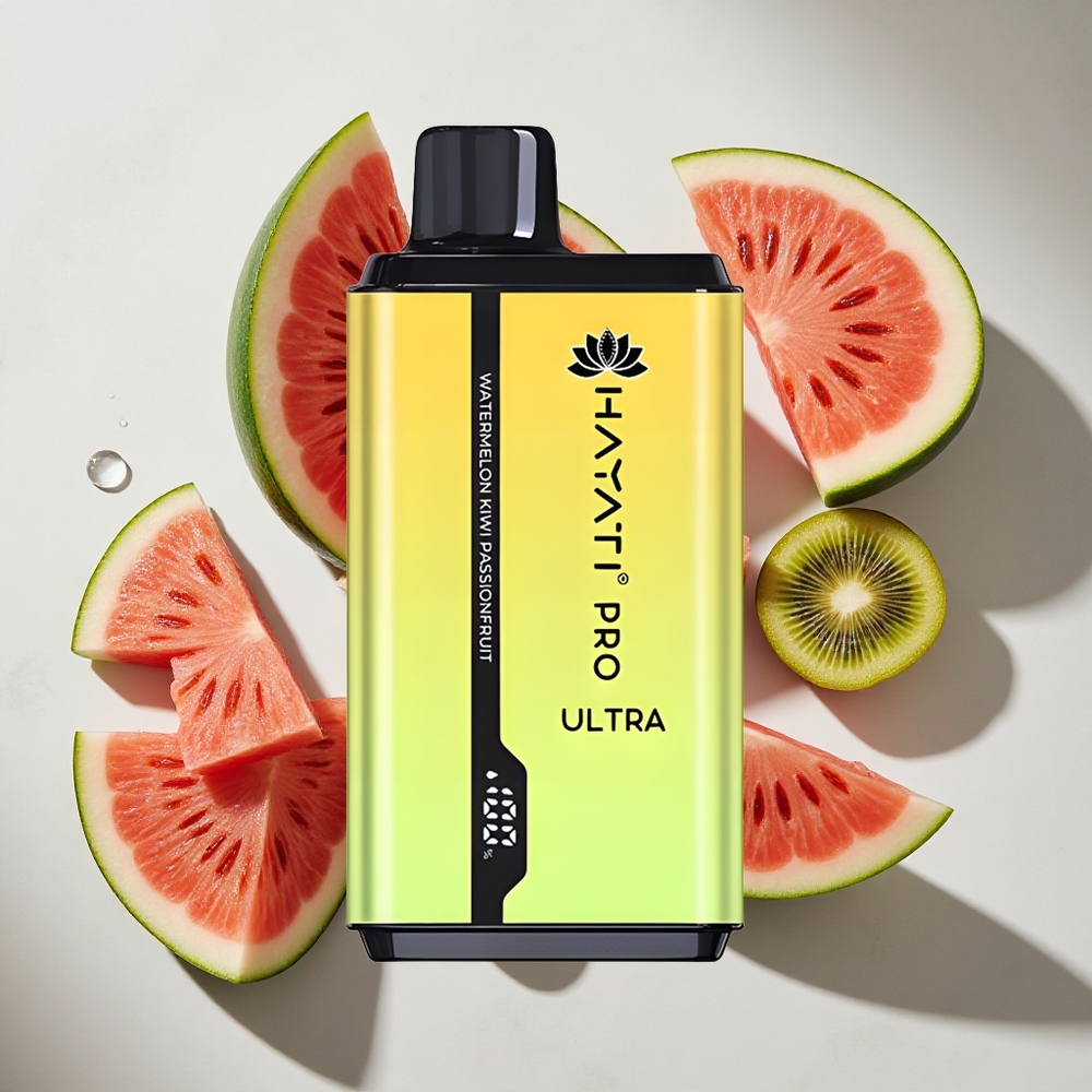 Watermeloen Kiwi Passievrucht Hayati Pro Ultra 15000 Puffs Nederland vapes 850mAh 2 Nicotine