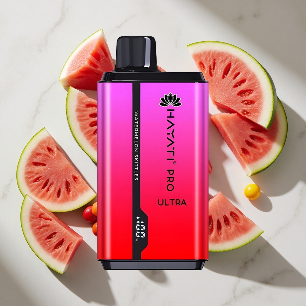 Watermeloen Skittles Hayati Pro Ultra 15000 puffs Nederland vapes 850mAh 2 12ml 2 nic