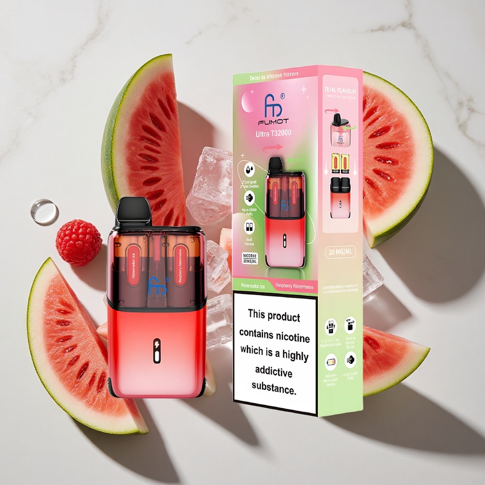 Watermelon Framboos Fumot Ultra T32000 32000 Puffs Nederland vapes Type-C Opladen