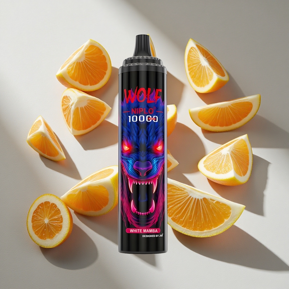 Witte Mamba JNR Wolf Niplo 10000 Puffs Nederland vapes Mesh 10 Ohm  Type-C opladen