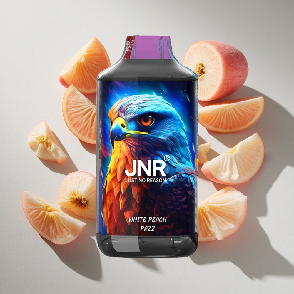 Witte Perzik Framboos JNR Falcon 16000 Puffs Nederland vapes - 22ml Vloeistof  Dual Mesh Coil