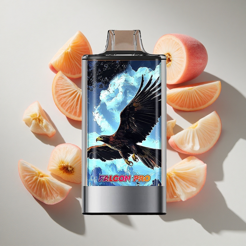 Witte Perzik Framboos JNR Falcon Pro 28000 puffs Nederland vapes met 30ml voorgevuld en USB Type-C