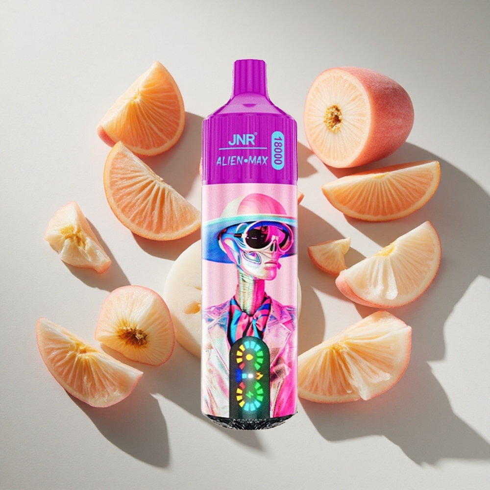 Witte Perzik Razz JNR Alien Max 18000 Puffs Nederland vapes met 28ml e-vloeistof  Type-C Opladen