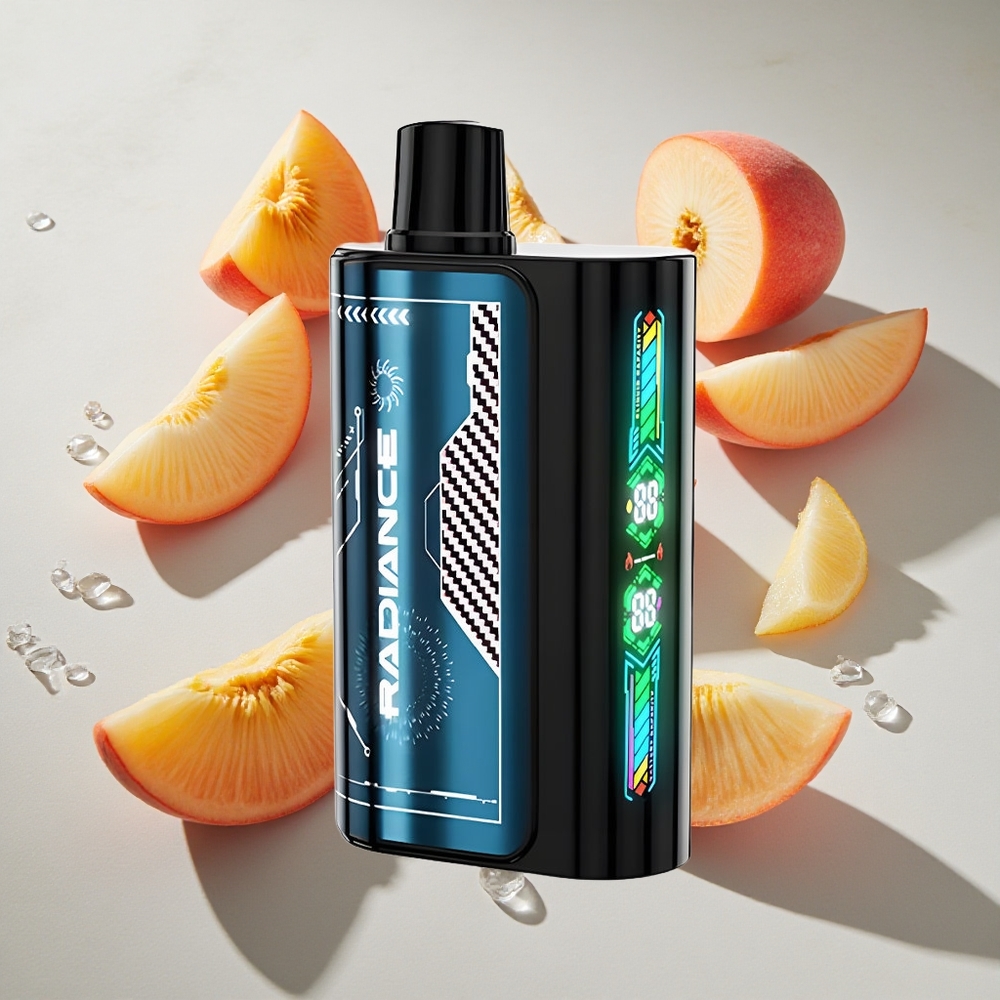 Zomerse Perzik IJs JNR Radiance 31000 Puffs Nederland vapes met 28ml e-vloeistof  Dual Mesh Coil