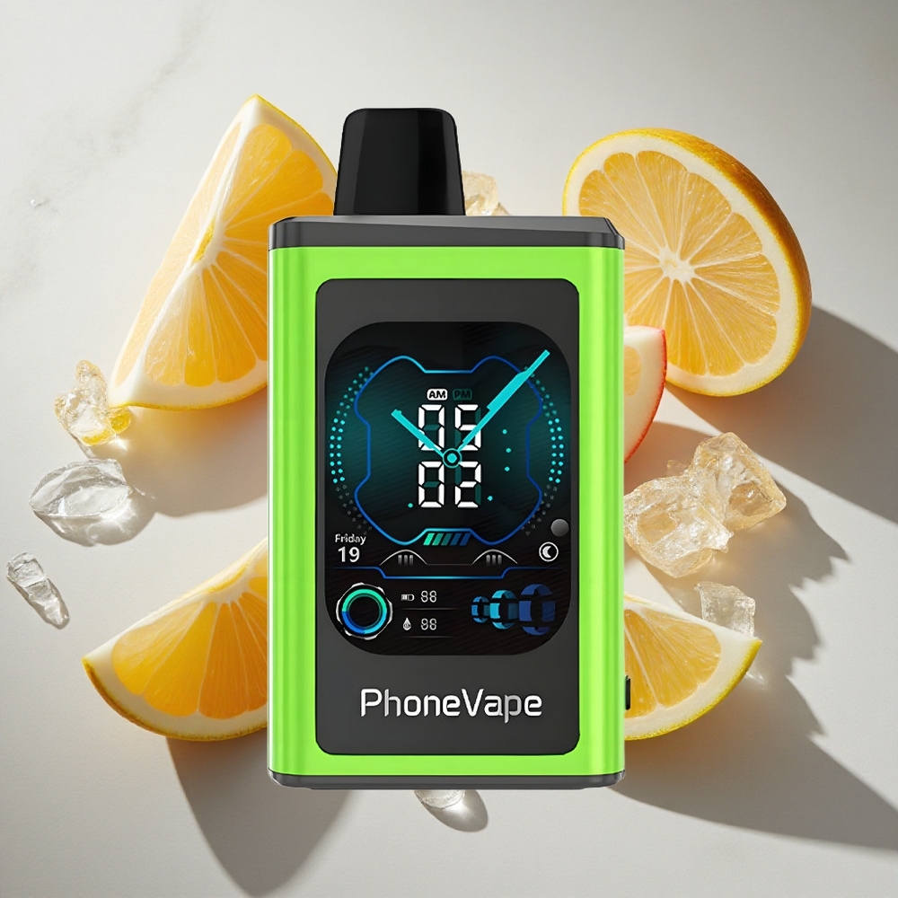 Zure Appel IJs JNR PhoneVape 30000 puffs Nederland vapes Type-C Oplaadbare Accu  Vol Display Scherm