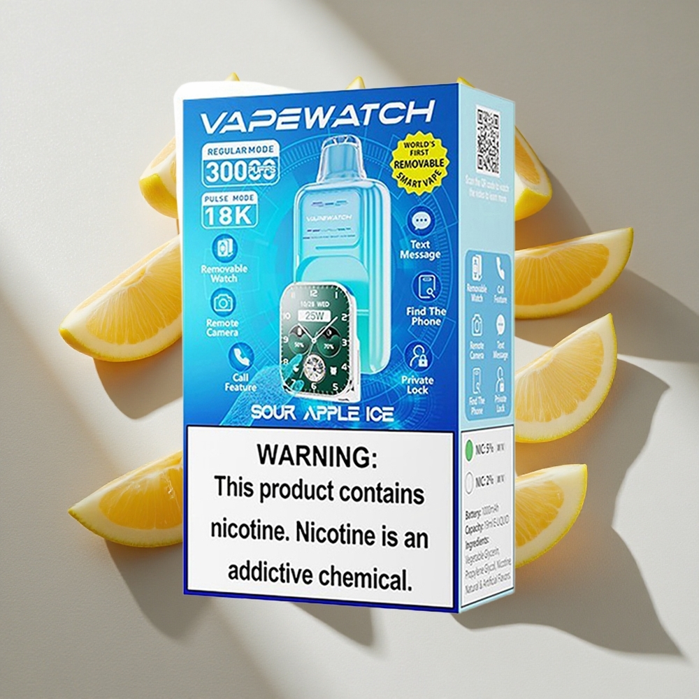 Zuur Appel IJs JNR Vape Watch 30000 Puffs 19mL Nederland vapes Dual Mesh Coil