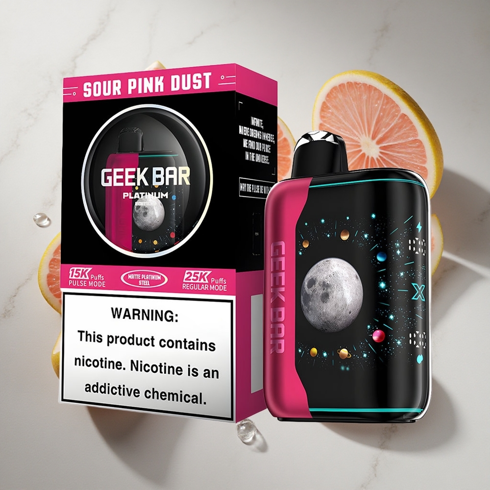 Zuur Roze Stof GEEK BAR Platinum Edition 25000 Puffs Nederland vapes - 20mL Vloeistof 2 Nicotine