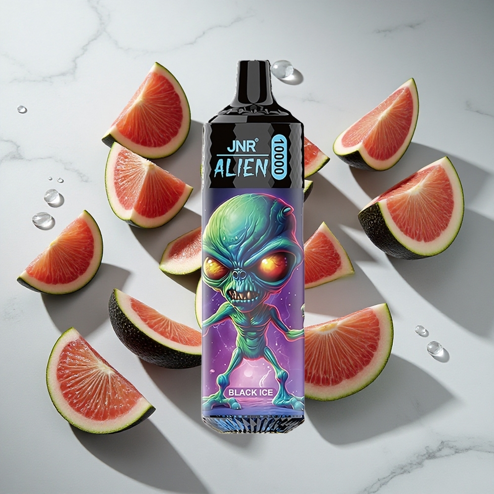 Zwart IJs JNR Alien 10000 Puffs Nederland vapes met 20ml e-vloeistof en RGB LED