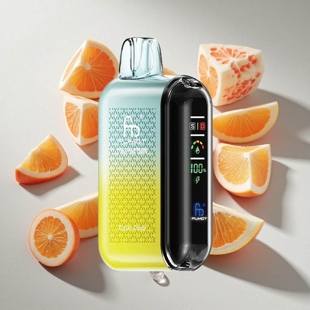 Suikerspin Fumot Tornado 20000 Puffs Nederland vapes Dual Mesh Coil & 20ml Vloeistof