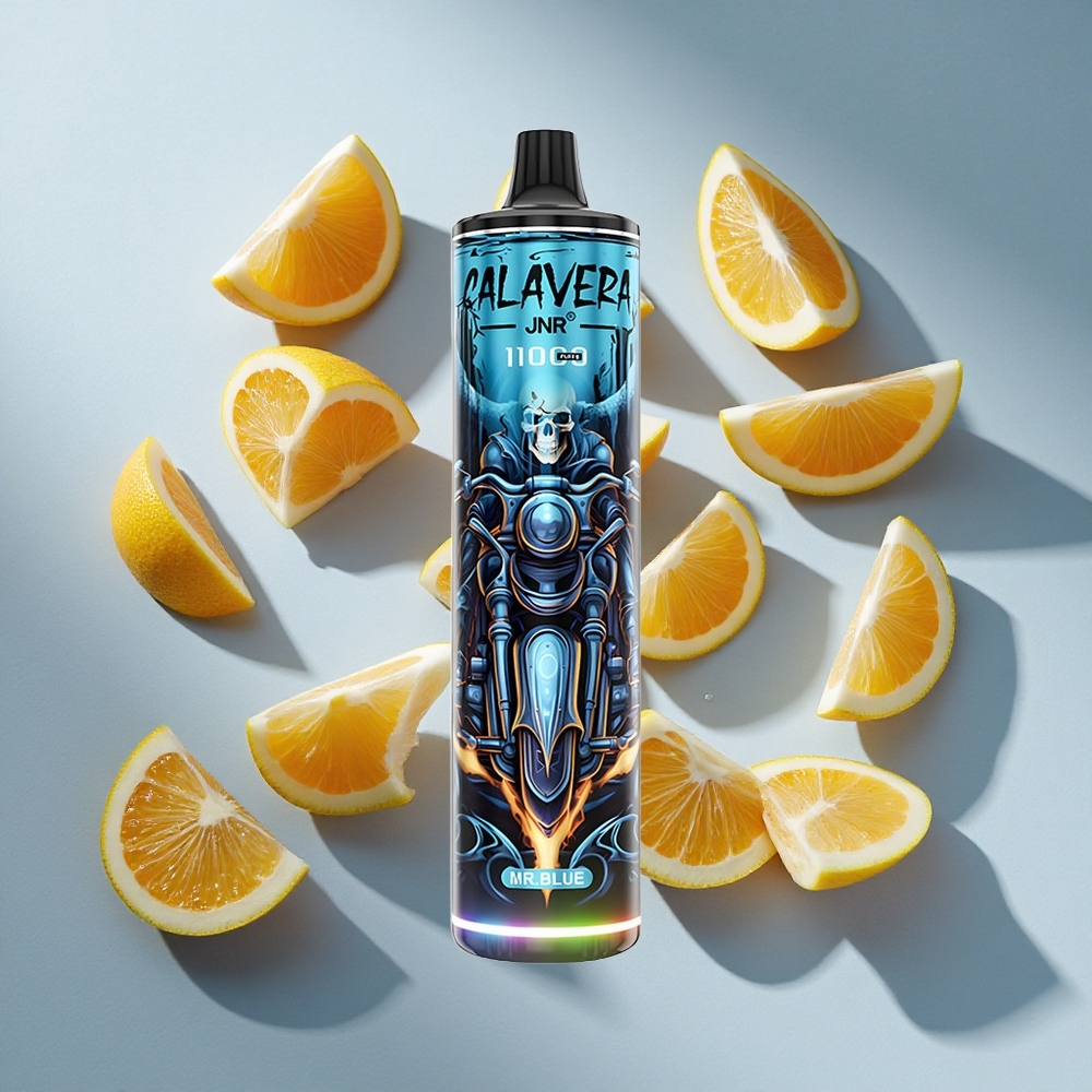 Blauw JNR Calavera 11000 Puffs Nederland vapes met Type-C oplaadpoort & 21ml vloeistofcapaciteit